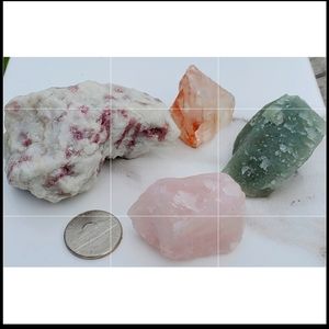 Rubellite Rose & Fire Quartz Aventurine Gemstones